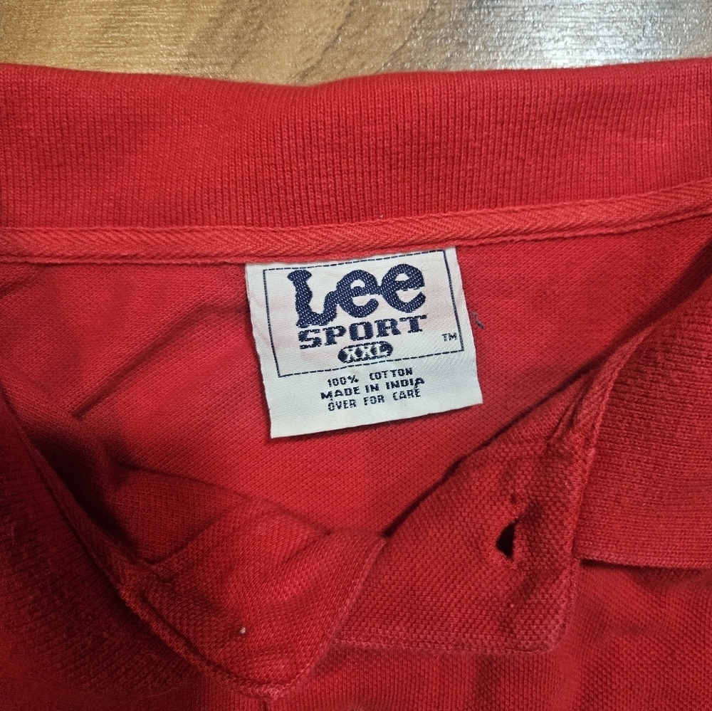 Vintage NBA Chicago Bulls Lee Sport Polo Shirt Mens Size XXL Red Short Sleeve - Picture 4 of 9